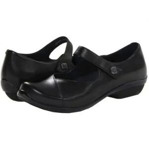 Dansko Professional Opal Black Leather Mary Jane Comfort Shoes Loafers Size 42